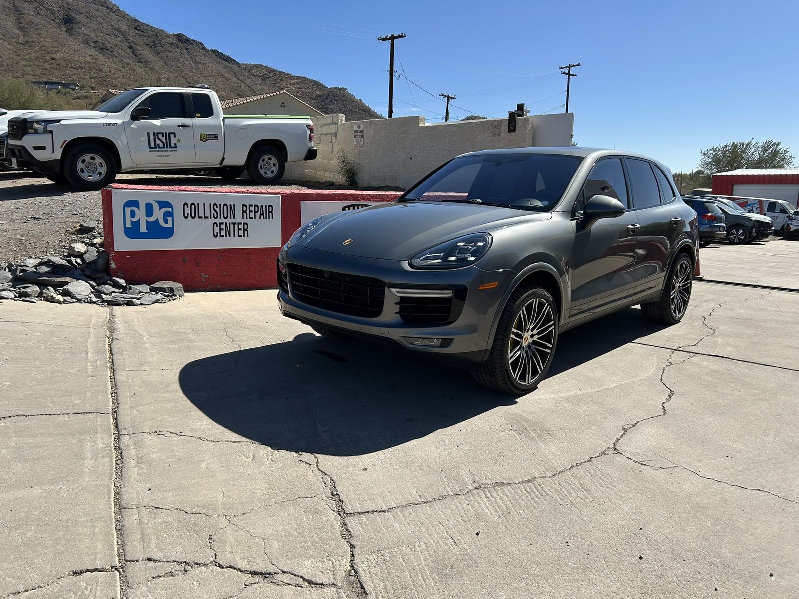 Porsche Cayenne finished, front three-quarter view