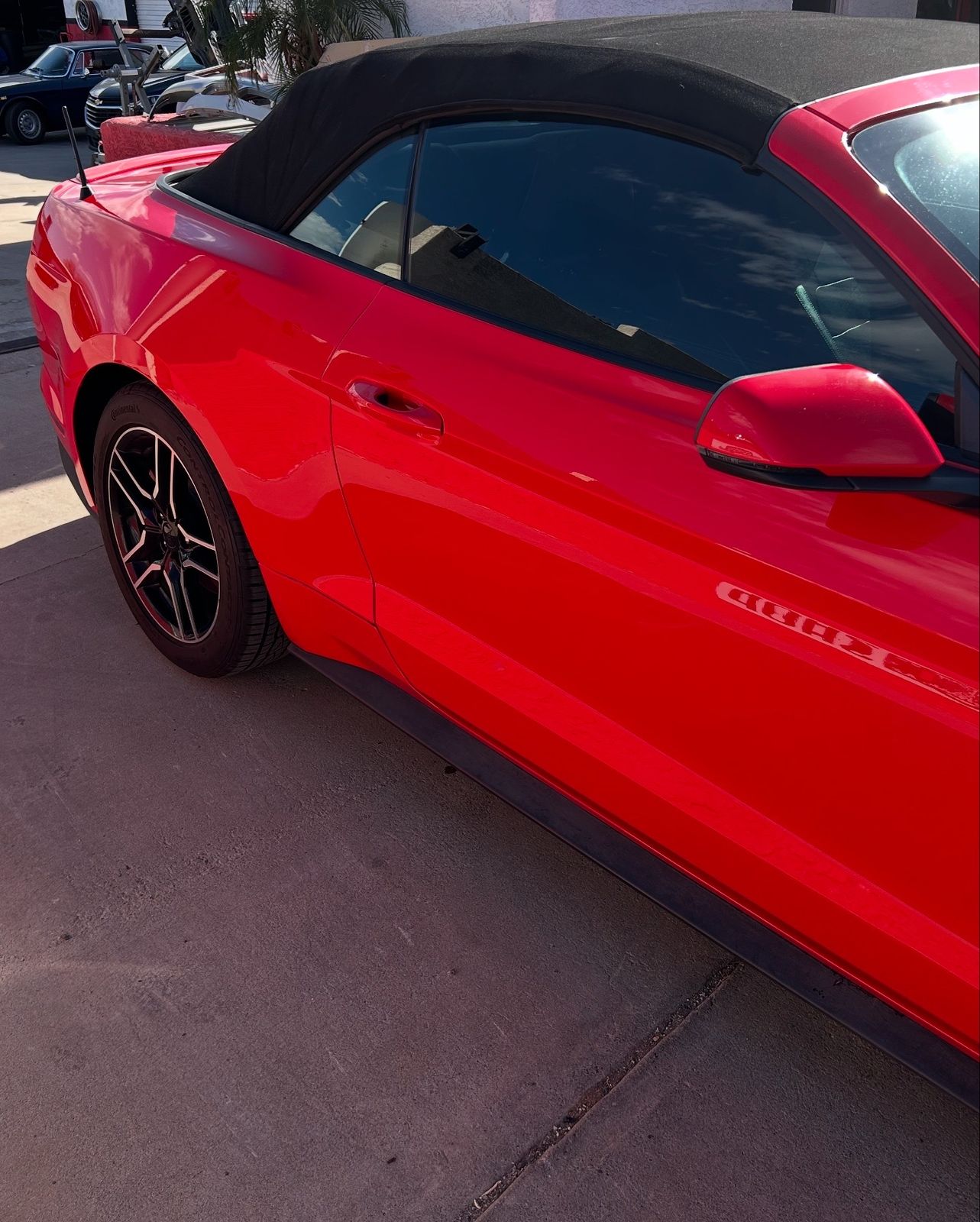 Mustang convertible after collision repair, fully restored